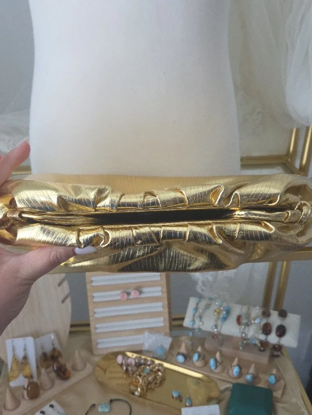 Gold Metallic Women’s Evening Clutch Bag